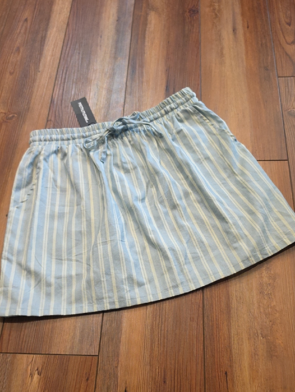 PrettyLittleThing Light Blue & White Striped Skirt
